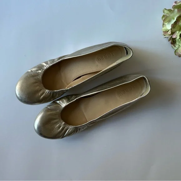 J.Crew Women's Gold Ballet Flats - Picture 1 of 4
